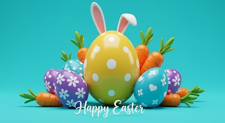 Decorated Eggs and Carrots for Celebration