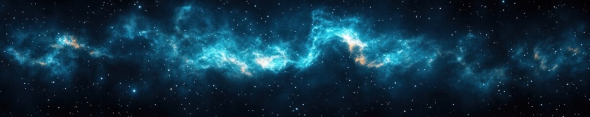 Fototapeta premium Impressionistic Cosmic Nebula in Vibrant Blues and Whites