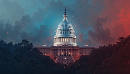 majestic dome of Capitol building stands tall against dramatic sky, evoking sense of history