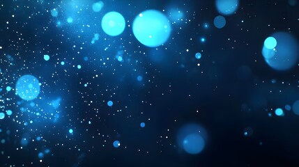 Abstract Circuit Board Background with Bokeh Lights in Blue