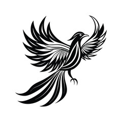 Stylized bird flying upward with wings spread 2