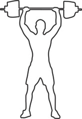 Weightlifter Silhouette Icon – Man Lifting Barbell Vector Illustration