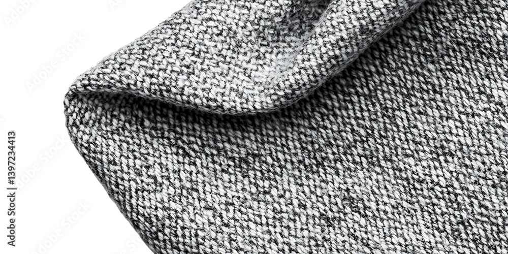 Poster a textured fabric drapes softly, showcasing intricate patterns against a dark background, emphasizin