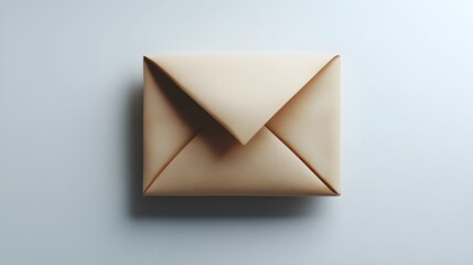 3D envelope icon with folded flap, paper texture, white background