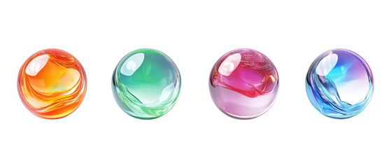 Pack of Round Object Set Against Transparent Background for Design or Abstract Projects