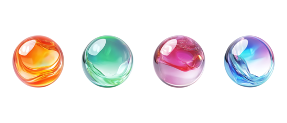 Pack of Round Object Set Against Transparent Background for Design or Abstract Projects