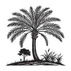 Obraz premium Date tree vector and illustration art.