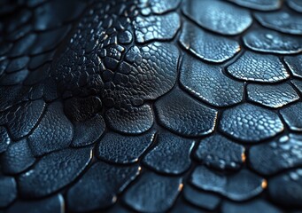 Close-up of Black Snakeskin Texture in Luxury Fashion Design