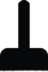 Abstract vector icon of a black and white plunger with bathroom and cleaning elements