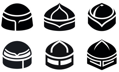 Collection of Silhouetted Historical Headwear