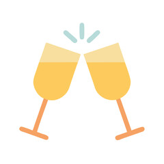 Champagne Glass Toast Icon Vector Design