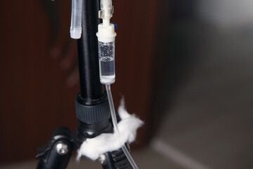 Infusion bag. IV drip chamber