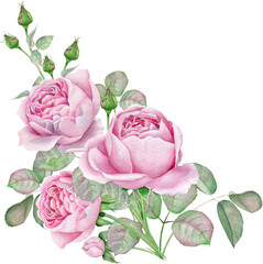 Flower bouquet of pink roses
