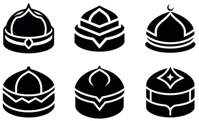 Collection of Silhouetted Historical Headwear