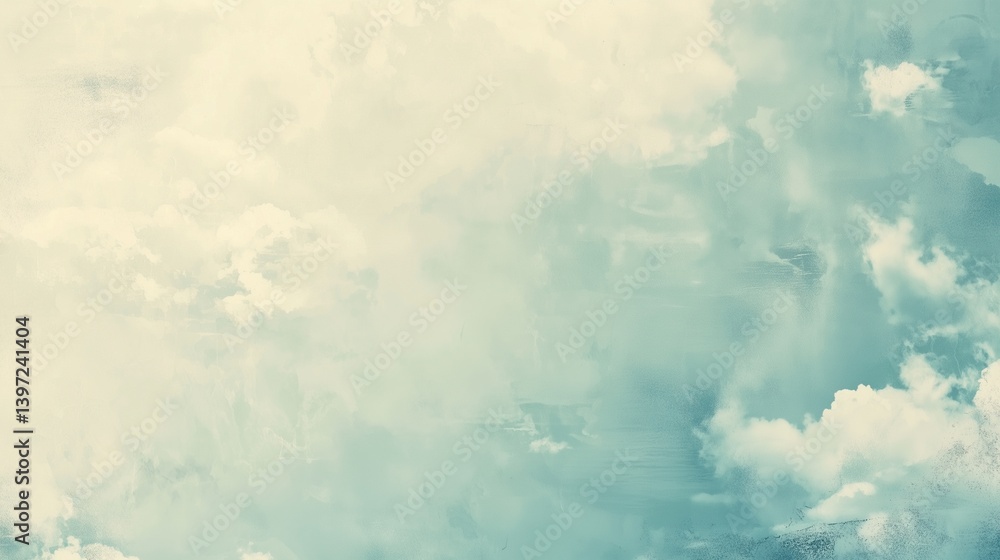 Poster grunge background with clouds