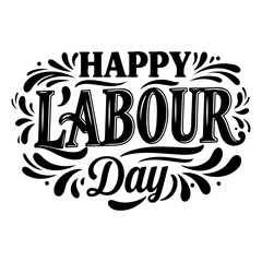 Fototapeta premium Happy Labour Day graphic, vintage style
