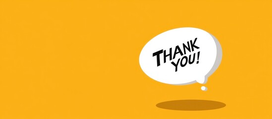 Yellow background thank you speech bubble