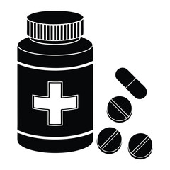 Obraz premium Clean Medical Bottle Icon in Minimalist Style