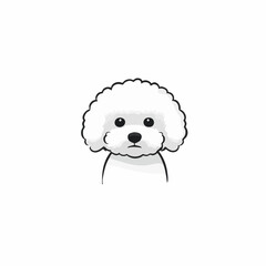 Adorable Bichon Frise Dog Cartoon Illustration