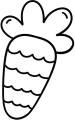 Easter Carrot bunny decorate Black and white for coloring seasonal spring