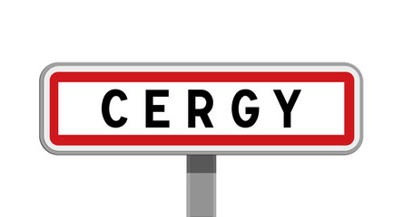 Panneau sur poteau de Cergy, Val-d'Oise, Île-de-France