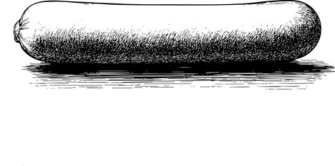 Fototapeta premium Hand-drawn Sausage Illustration on White Background