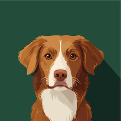 Friendly Dog Portrait on Green Background