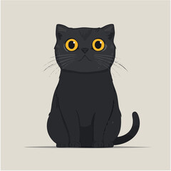 Cute Black Cat Illustration