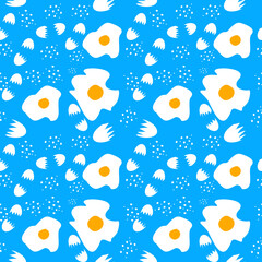 seamless pattern with hearts and clouds