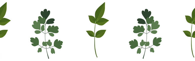 Obraz premium Leaves border on a white background. Hand-drawn illustration. Perfect for spring and summer.