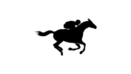 Obraz premium Horse racing, black isolated silhouette