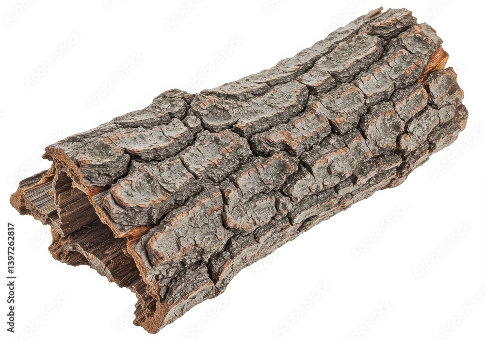 Poster close up view of a textured tree bark showing natural patterns and colors with rough surface detail