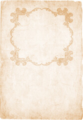 Obraz premium Vintage Ornate Parchment Paper Background with Decorative Border
