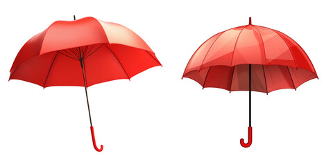 Obraz premium Set of a red umbrella, isolated on transparent background. 