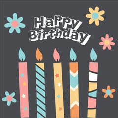 Colorful Birthday Candles design Illustration