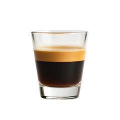 Ristretto Coffee in Shot Glass isolated on transparent background. PNG with clipping path