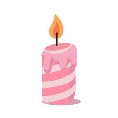 Pink Striped Candle design Illustration