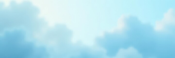 Obraz premium Soft pastel light blue abstract background with blurred cloud-like shapes and gentle gradients, calming design, watercolor effect