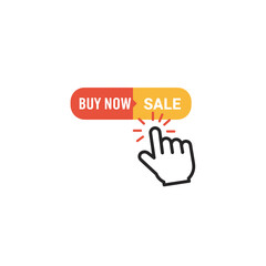 Obraz premium Clickable Sale Button with Hand Icon Design 