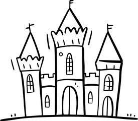 Fototapeta premium Cartoon Castle Outline