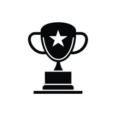 Black Winner Trophy Silhouette – Vector Design



