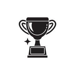 Black Winner Trophy Silhouette – Vector Design



