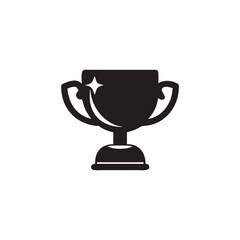 Black Winner Trophy Silhouette – Vector Design



