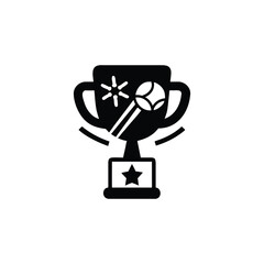 Black Winner Trophy Silhouette – Vector Design



