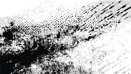 Old Balck grunge ripped torn collage posters creased crumpled paper placard texture background, Monochrome texture composed of irregular graphic elements. Distressed uneven grunge background.