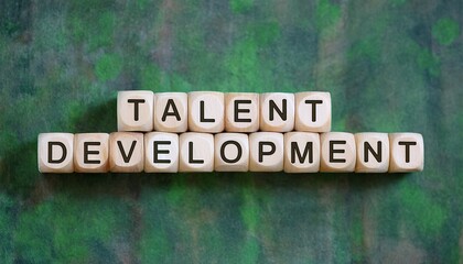 Fototapeta premium The image features wooden blocks spelling 