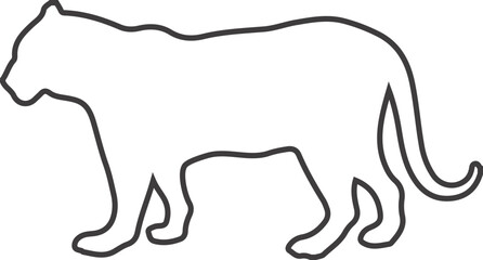 Panther Silhouette Icon – Wild Big Cat Vector Illustration