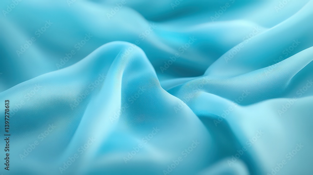 Poster subtle draped blue fabric texture creates a serene backdrop with gentle lighting and soft folds perf