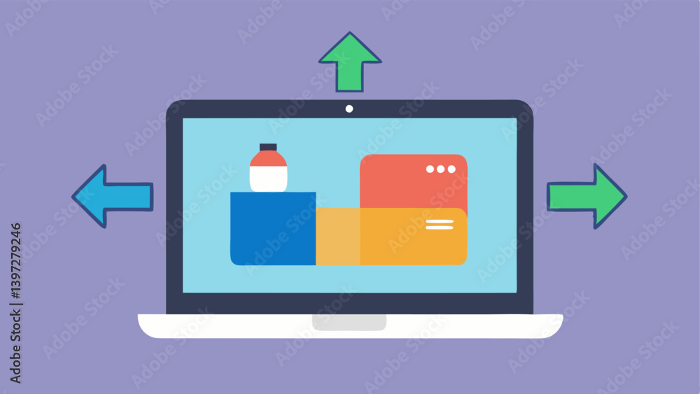 Poster ai product comparison an illustration of a laptop screen showing sidebyside comparisons of products 