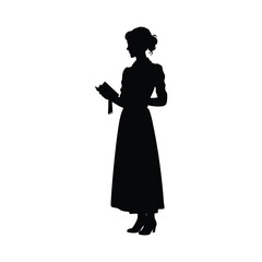 Female teacher minimalist silhouette design vector art